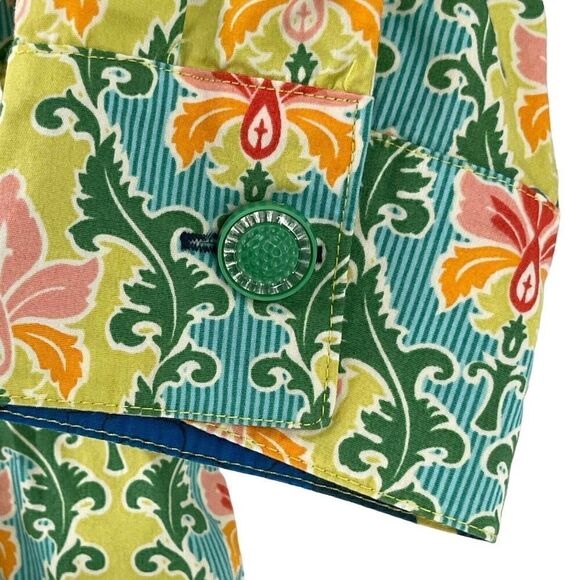 Matilda Jane Tunic Green Acres Size XS 3/4 Sleeve Button Up Belted Preppy Blouse - Picture 4 of 10